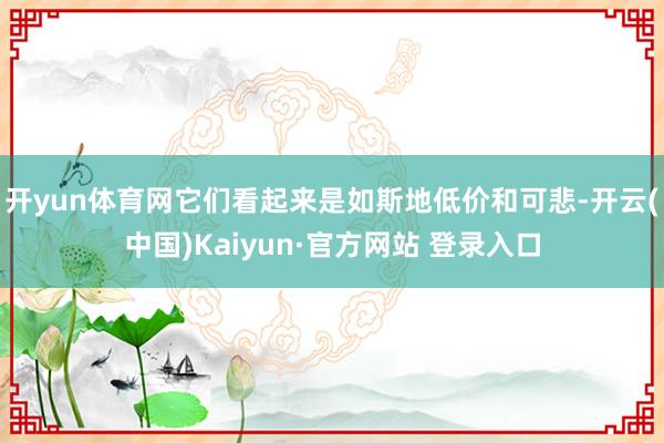 开yun体育网它们看起来是如斯地低价和可悲-开云(中国)Kaiyun·官方网站 登录入口