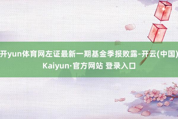 开yun体育网左证最新一期基金季报败露-开云(中国)Kaiyun·官方网站 登录入口