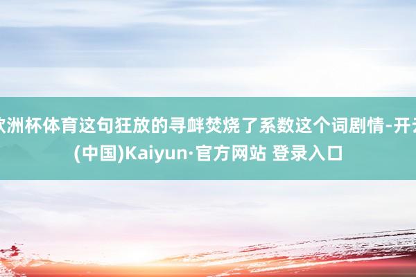 欧洲杯体育这句狂放的寻衅焚烧了系数这个词剧情-开云(中国)Kaiyun·官方网站 登录入口