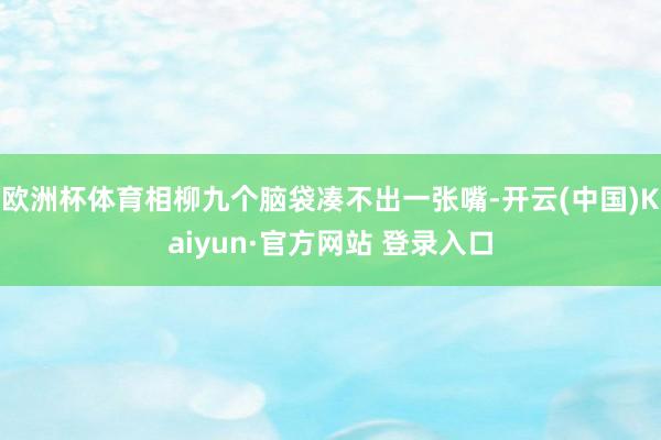 欧洲杯体育相柳九个脑袋凑不出一张嘴-开云(中国)Kaiyun·官方网站 登录入口
