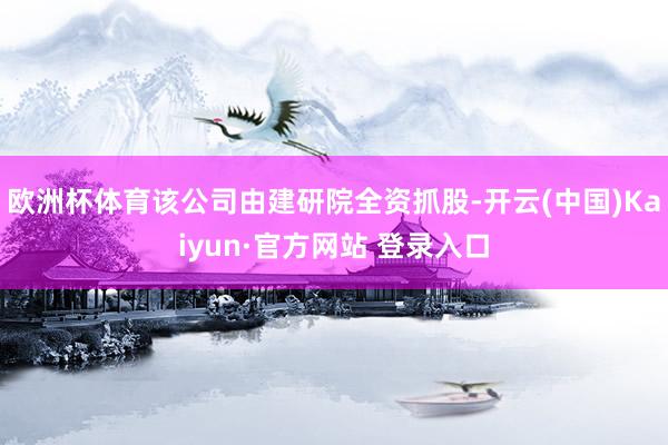 欧洲杯体育该公司由建研院全资抓股-开云(中国)Kaiyun·官方网站 登录入口