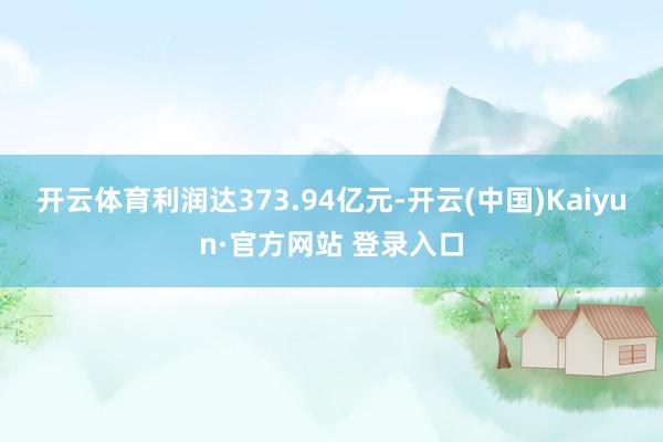 开云体育利润达373.94亿元-开云(中国)Kaiyun·官方网站 登录入口