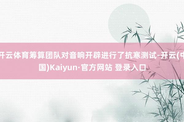 开云体育筹算团队对音响开辟进行了抗寒测试-开云(中国)Kaiyun·官方网站 登录入口