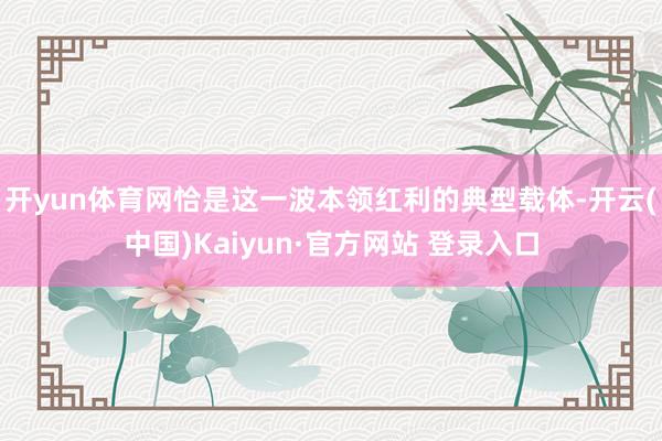 开yun体育网恰是这一波本领红利的典型载体-开云(中国)Kaiyun·官方网站 登录入口