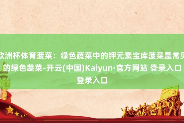 欧洲杯体育菠菜：绿色蔬菜中的钾元素宝库菠菜是常见的绿色蔬菜-开云(中国)Kaiyun·官方网站 登录入口