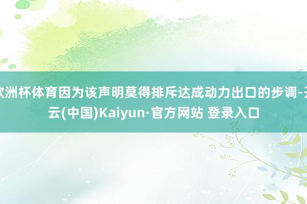 欧洲杯体育因为该声明莫得排斥达成动力出口的步调-开云(中国)Kaiyun·官方网站 登录入口