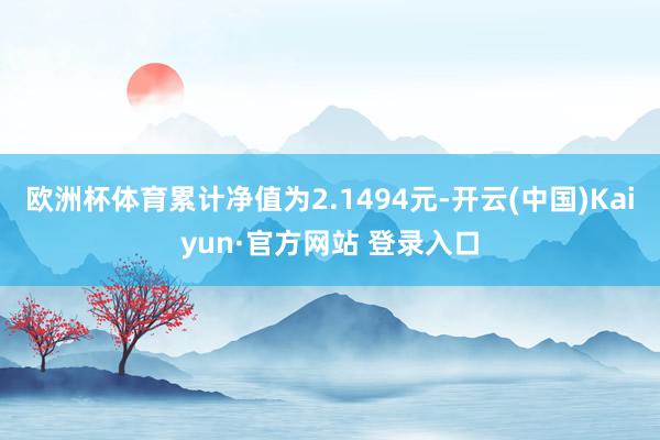 欧洲杯体育累计净值为2.1494元-开云(中国)Kaiyun·官方网站 登录入口