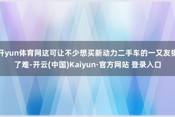 开yun体育网这可让不少想买新动力二手车的一又友犯了难-开云(中国)Kaiyun·官方网站 登录入口