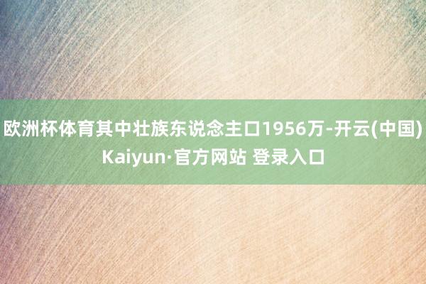 欧洲杯体育其中壮族东说念主口1956万-开云(中国)Kaiyun·官方网站 登录入口