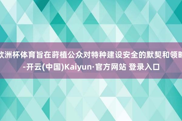 欧洲杯体育旨在莳植公众对特种建设安全的默契和领略-开云(中国)Kaiyun·官方网站 登录入口