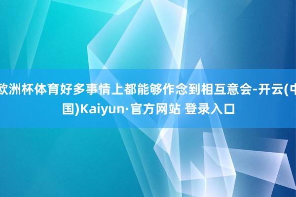 欧洲杯体育好多事情上都能够作念到相互意会-开云(中国)Kaiyun·官方网站 登录入口