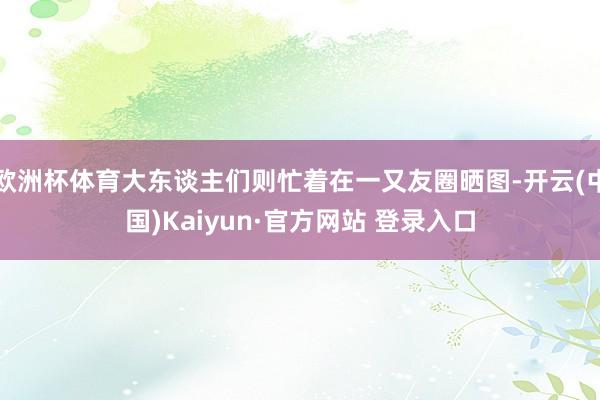欧洲杯体育大东谈主们则忙着在一又友圈晒图-开云(中国)Kaiyun·官方网站 登录入口