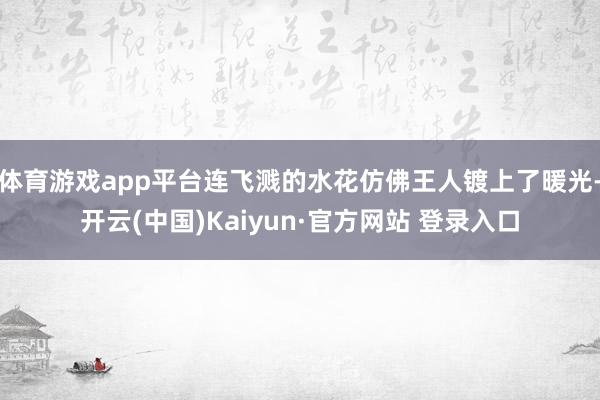 体育游戏app平台连飞溅的水花仿佛王人镀上了暖光-开云(中国)Kaiyun·官方网站 登录入口