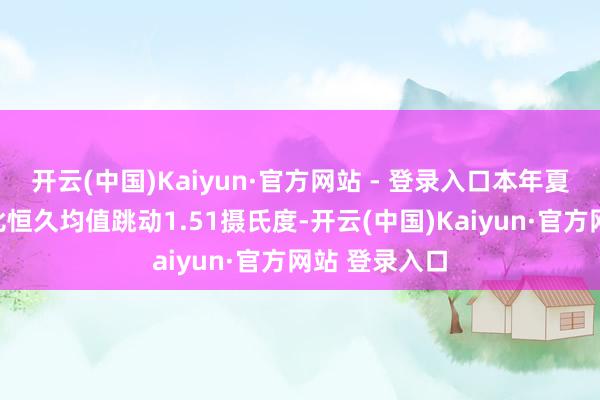 开云(中国)Kaiyun·官方网站 - 登录入口本年夏日平均气温比恒久均值跳动1.51摄氏度-开云(中国)Kaiyun·官方网站 登录入口