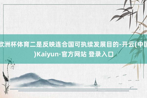 欧洲杯体育二是反映连合国可执续发展目的-开云(中国)Kaiyun·官方网站 登录入口