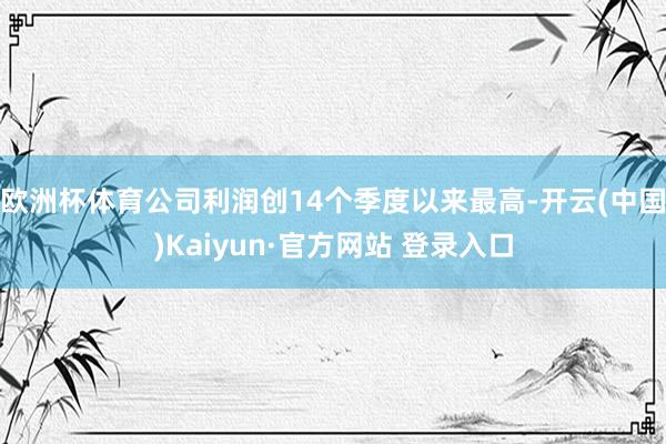 欧洲杯体育公司利润创14个季度以来最高-开云(中国)Kaiyun·官方网站 登录入口