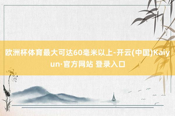 欧洲杯体育最大可达60毫米以上-开云(中国)Kaiyun·官方网站 登录入口