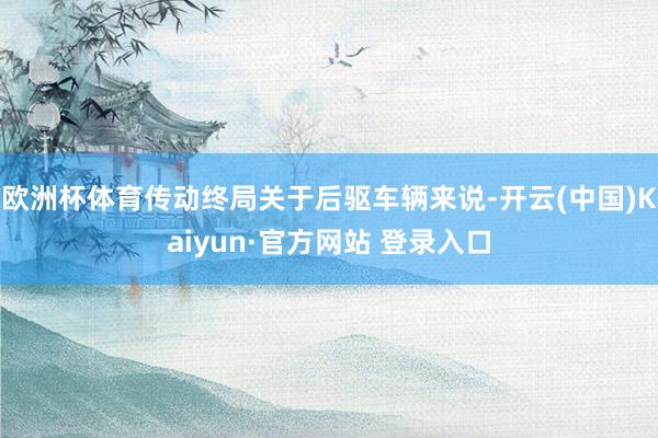 欧洲杯体育传动终局关于后驱车辆来说-开云(中国)Kaiyun·官方网站 登录入口