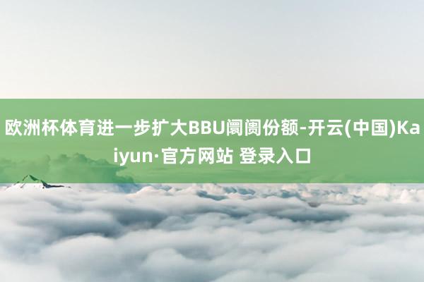 欧洲杯体育进一步扩大BBU阛阓份额-开云(中国)Kaiyun·官方网站 登录入口