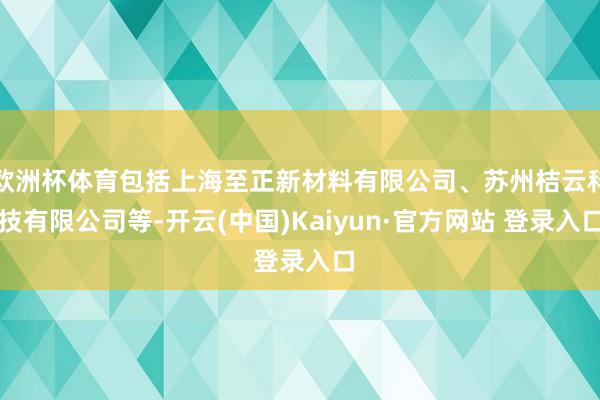 欧洲杯体育包括上海至正新材料有限公司、苏州桔云科技有限公司等-开云(中国)Kaiyun·官方网站 登录入口