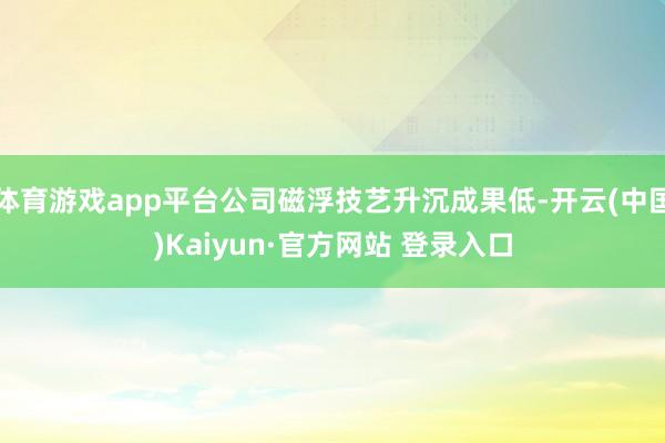 体育游戏app平台公司磁浮技艺升沉成果低-开云(中国)Kaiyun·官方网站 登录入口