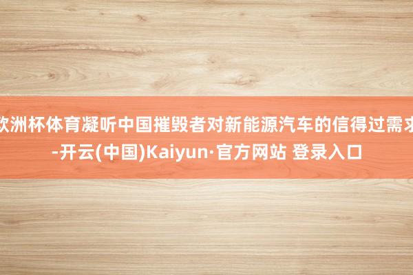 欧洲杯体育凝听中国摧毁者对新能源汽车的信得过需求-开云(中国)Kaiyun·官方网站 登录入口