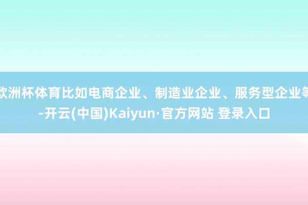 欧洲杯体育比如电商企业、制造业企业、服务型企业等-开云(中国)Kaiyun·官方网站 登录入口
