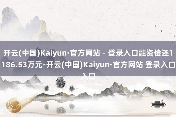 开云(中国)Kaiyun·官方网站 - 登录入口融资偿还1186.53万元-开云(中国)Kaiyun·官方网站 登录入口