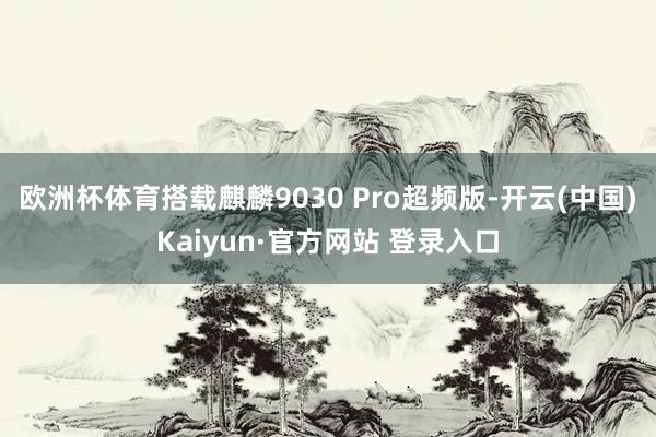 欧洲杯体育搭载麒麟9030 Pro超频版-开云(中国)Kaiyun·官方网站 登录入口