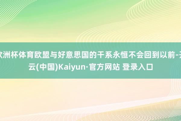 欧洲杯体育欧盟与好意思国的干系永恒不会回到以前-开云(中国)Kaiyun·官方网站 登录入口