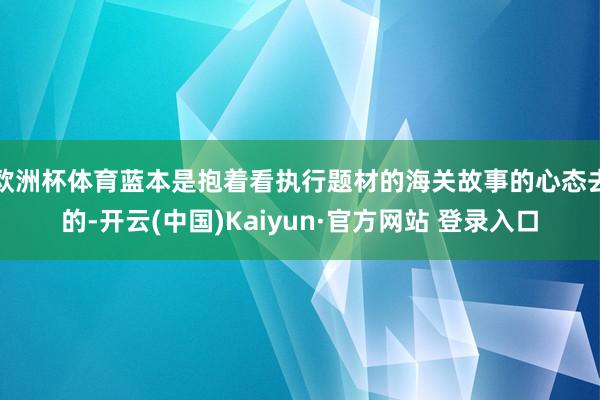 欧洲杯体育蓝本是抱着看执行题材的海关故事的心态去的-开云(中国)Kaiyun·官方网站 登录入口