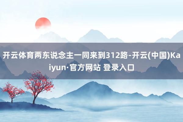 开云体育两东说念主一同来到312路-开云(中国)Kaiyun·官方网站 登录入口