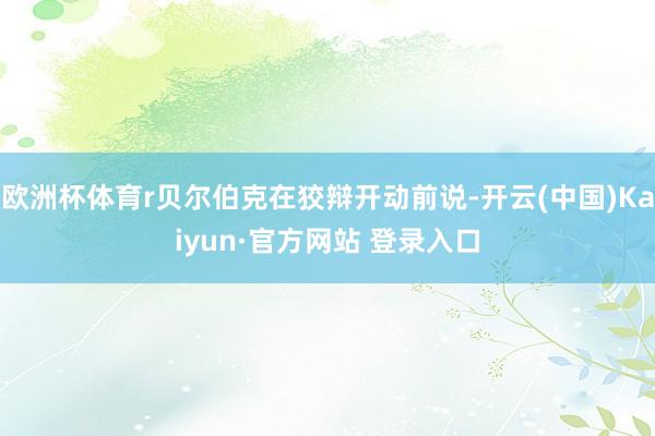 欧洲杯体育r贝尔伯克在狡辩开动前说-开云(中国)Kaiyun·官方网站 登录入口