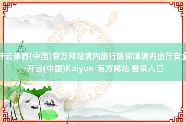 开云体育(中国)官方网站境内旅行险保障境内出行安全-开云(中国)Kaiyun·官方网站 登录入口