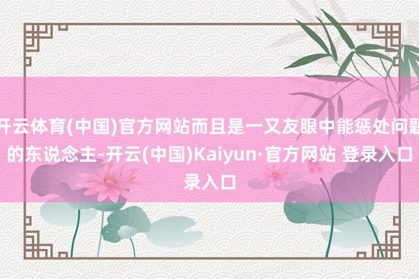 开云体育(中国)官方网站而且是一又友眼中能惩处问题的东说念主-开云(中国)Kaiyun·官方网站 登录入口