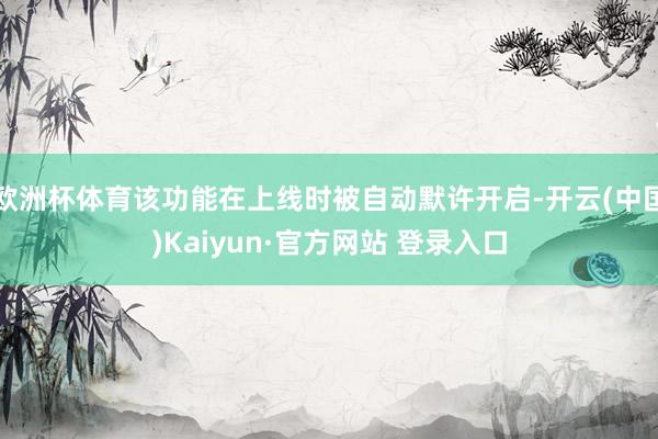 欧洲杯体育该功能在上线时被自动默许开启-开云(中国)Kaiyun·官方网站 登录入口