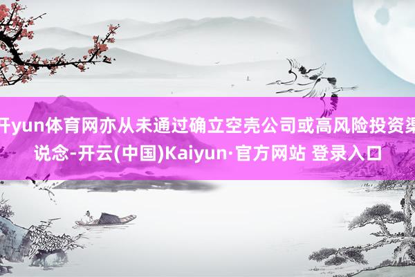 开yun体育网亦从未通过确立空壳公司或高风险投资渠说念-开云(中国)Kaiyun·官方网站 登录入口