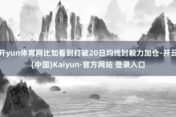 开yun体育网比如看到打破20日均线时毅力加仓-开云(中国)Kaiyun·官方网站 登录入口