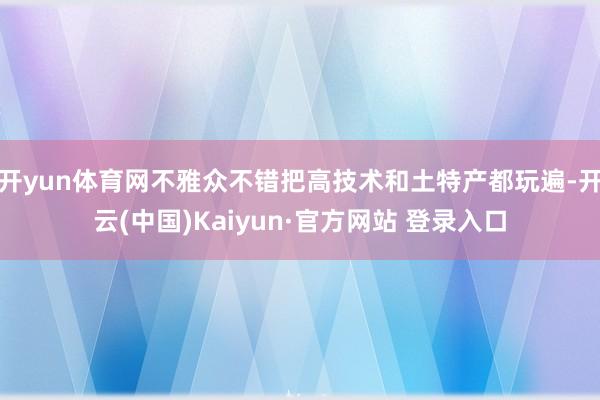 开yun体育网不雅众不错把高技术和土特产都玩遍-开云(中国)Kaiyun·官方网站 登录入口